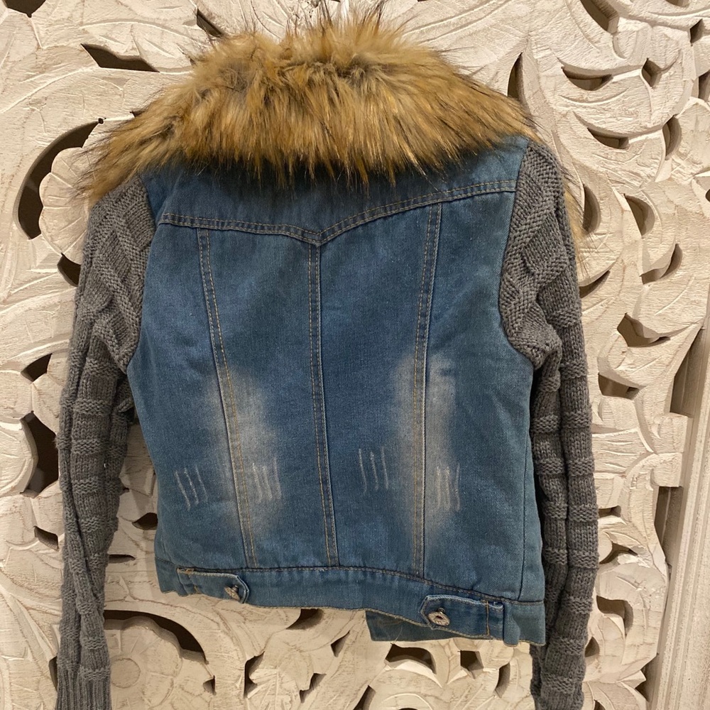 Half Knit Sweater Half Jean Jacket - image 2